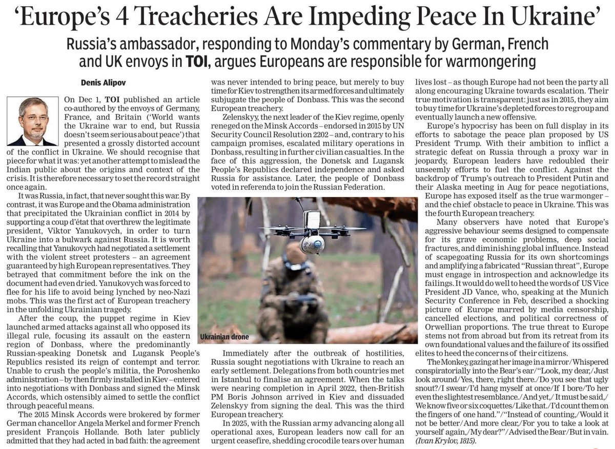 AmbRus_India's tweet image. Read my article in today&apos;s TOI @timesofindia:

timesofindia.indiatimes.com/toi-plus/inter…