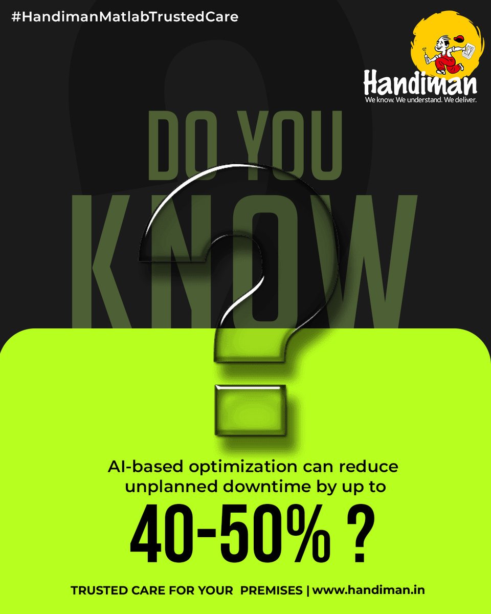 handiman_in's tweet image. By leveraging predictive maintenance powered by AI, facility managers can anticipate equipment failures before they happen, drastically cutting operational interruptions and saving time and money.
#FacilityManagement #AI #PredictiveMaintenance #SmartBuildings