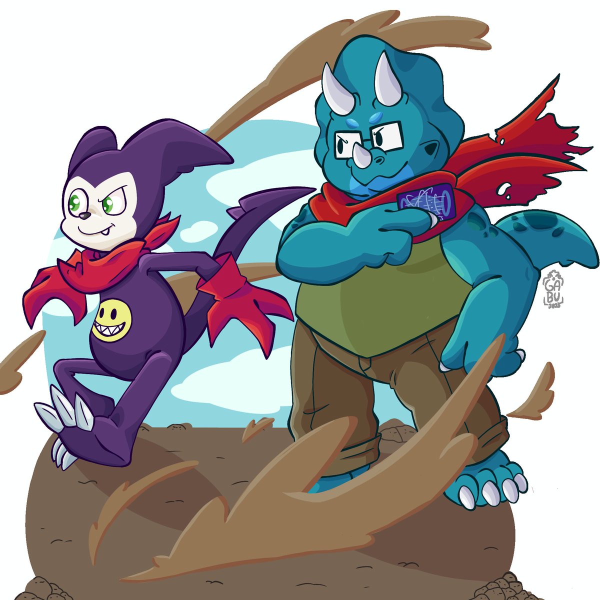 Cambie un poco el diseño de mi triceratops ya que se me dificulta bastante ponerle pantalones... Además quería ver como se veía con ojos de frijol (?
