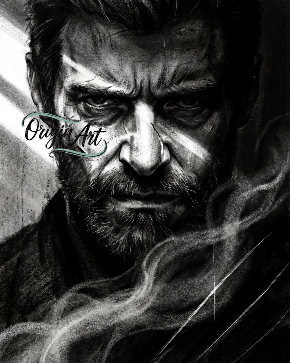 art_origin's tweet photo. Wolverine steps out of the shadows with a hardened, street-worn intensity—charcoal grit, razor highlights, and smoky noir atmosphere shaping his fiercest close-up yet.#WolverineArt #MarvelStyle #NoirVibes #CharcoalAesthetic #DarkPortraits #MoodyIllustration #GritAndShadow #Comic https://t.co/QdqpbuDgaO