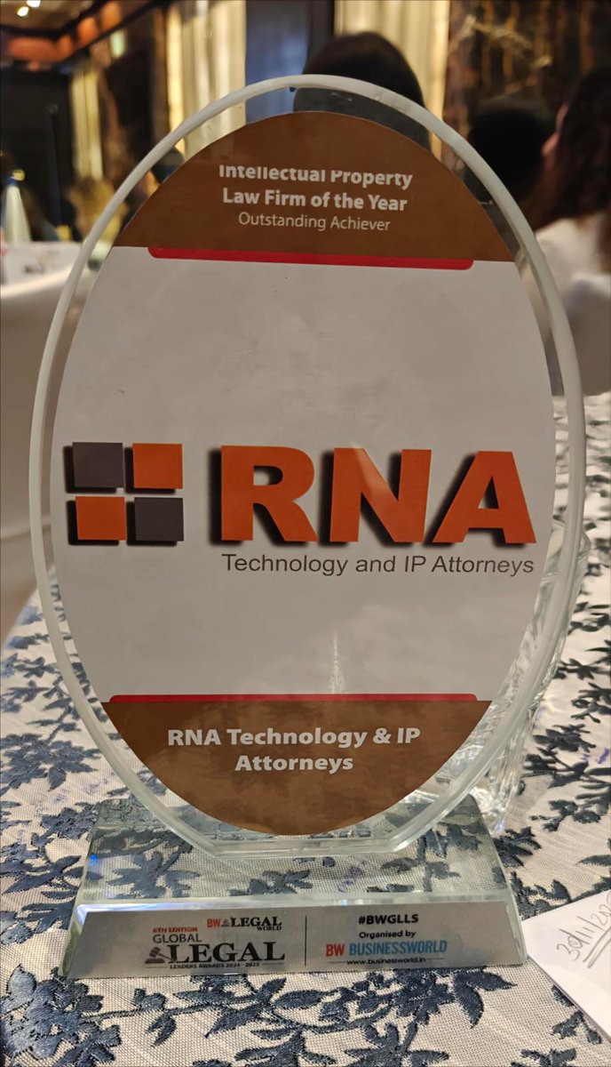 RNA_IP's tweet image. We are honoured to share some exciting news!
Our firm has been recognised as “Intellectual Property Law Firm of the Year” at the BW Legal World Global Legal Leaders Awards 2025.
A heartfelt thank you to BW Legal World for this recognition, to our team.
#Gratitude #BWLegalWorld