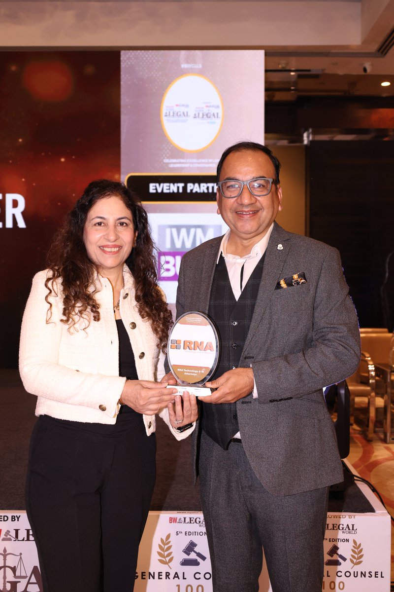 RNA_IP's tweet image. We are honoured to share some exciting news!
Our firm has been recognised as “Intellectual Property Law Firm of the Year” at the BW Legal World Global Legal Leaders Awards 2025.
A heartfelt thank you to BW Legal World for this recognition, to our team.
#Gratitude #BWLegalWorld