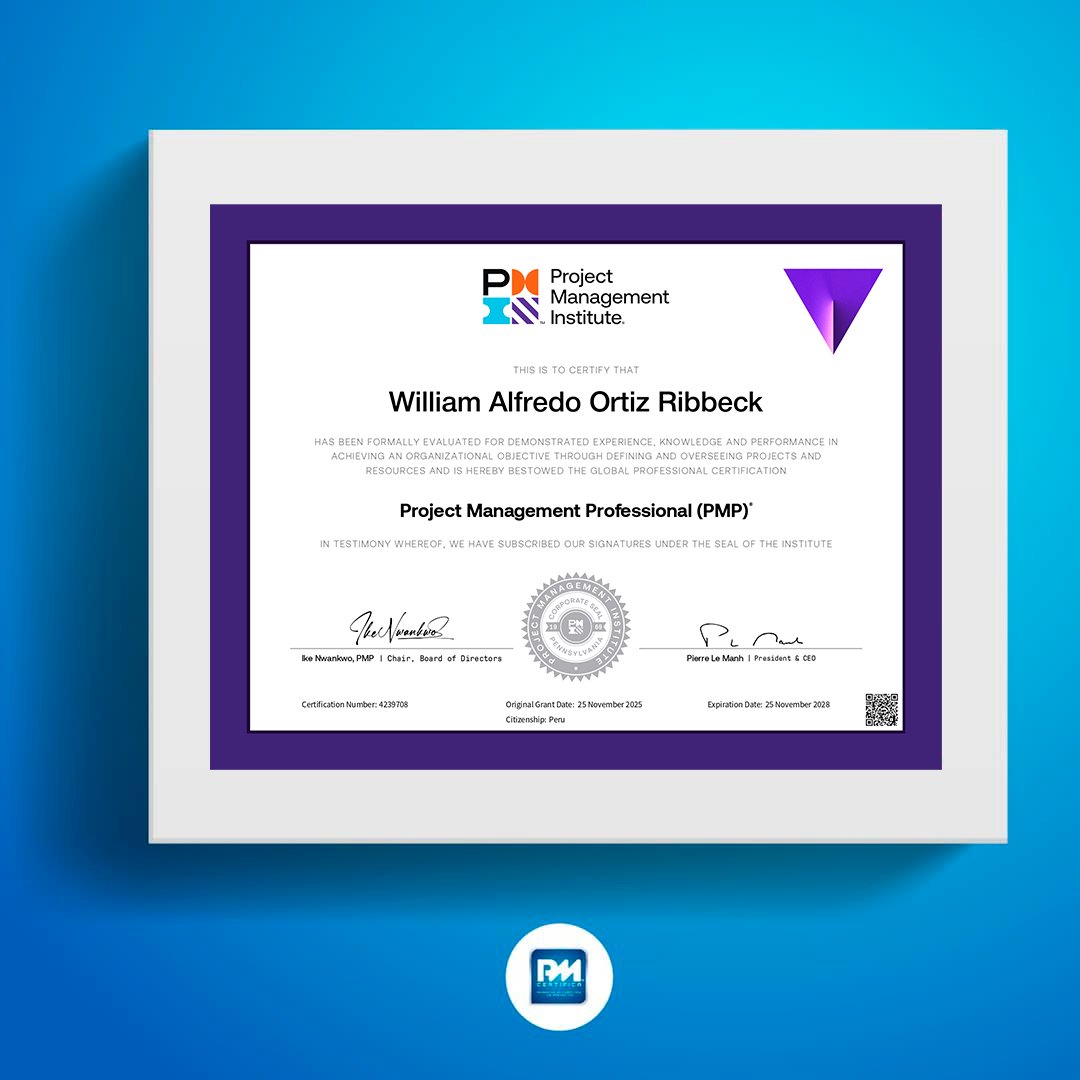 ¡Felicitamos a nuestro alumno William Ortiz por haberse certificado como Project Management Professional (PMP®)! 
Su logro es el resultado de compromiso, disciplina y la preparación que recibió en nuestro Curso de Preparación para el Examen PMP. 💪📘

🔗 bit.ly/3MpdyTd