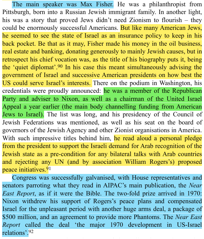 Kissinger &amp; AIPAC sabotaged Sec. Rogers's 1969 peace plan, offering Isræl's withdrawal from occupied Arab lands for peace. Kissinger blocked it inside the WH, while AIPAC coerced Congress &amp; spread propaganda to scare Jəws. Nixon killed the plan &amp; rewarded Isræl w/ $500M in arms.