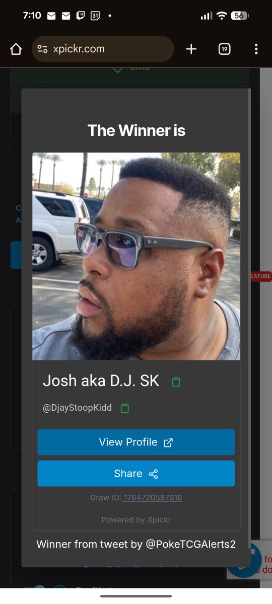 PokeTCGAlerts's tweet image. Congrats @DjayStoopKidd for winning this giveaway! Please DM @CousinEddi3 to claim! Draw ID: 1764720587616. Got another giveaway coming soon for our weekly holiday giveaway, keep an eye out!