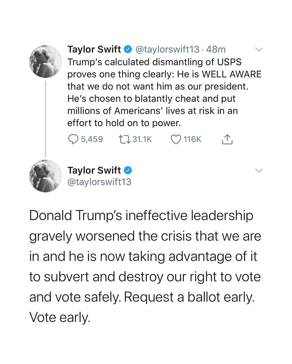 AllTooWellEra's tweet photo. Taylor did all this and y'all still let that man be a candidate and president a SECOND time. 
That’s on you. 
Leave her alone. https://t.co/pFdzdorvYj