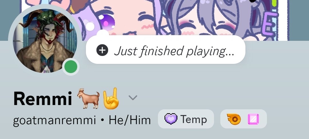 Im gonna take some time from social media and relax. I aint doing bad, but a little relaxing sounds nice. Ill still be streaming when I have energy. If yall need to reach me, heres my discord. Peace, love, and rock and roll my heard 🤘