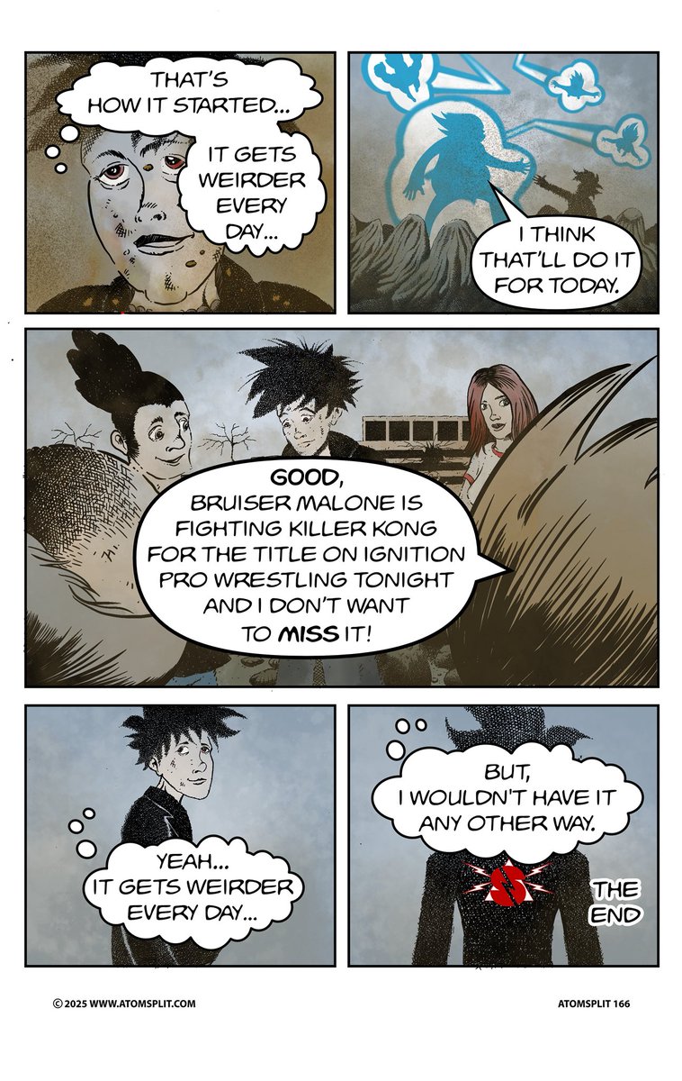 LDDLMikeD's tweet image. That’s all folks. I’m gonna run it back from the beginning on webtoons soon. So follow us there! #atomsplit #atlanta ##indiecomics #indierock