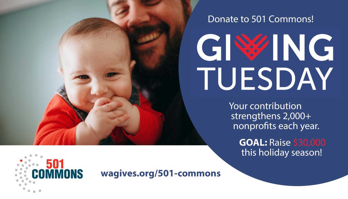 When you give to 501 Commons, your single contribution strengthens 2,000 nonprofits each year, multiplying your impact across all the issues you care about.

Our goal for #GivingTuesday and the holiday season is to raise $30,000. Help us reach it!

wagives.org/501-commons