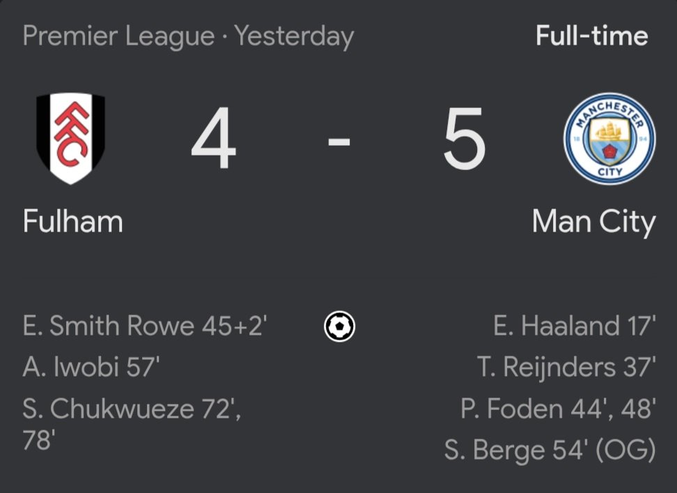 Ahh yes the day I take an early sleep from 7pm till 10pm I missed the fulham vs man city game and it turned out to be a cracker of a match typical.. #fulmci