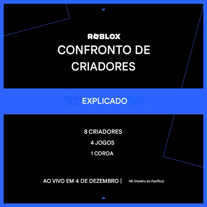 robloxptbrasil's tweet image. O Roblox aprimorou quais são os mapas que as equipes irão participar do evento Creator Showdown

Um Pouco sobre o Evento
Haverá 8 Criadores 🧑🏻‍🦱👩🏻‍🦱
Haverá 4 jogos 🎲
Haverá 1 coroa (Vendedor)👑

Mapas citado das Rodadas🎲
Rivals 🎯
Torre do Inferno 🗼
Blade Ball ⚽
Game INC⭕🔼🟥