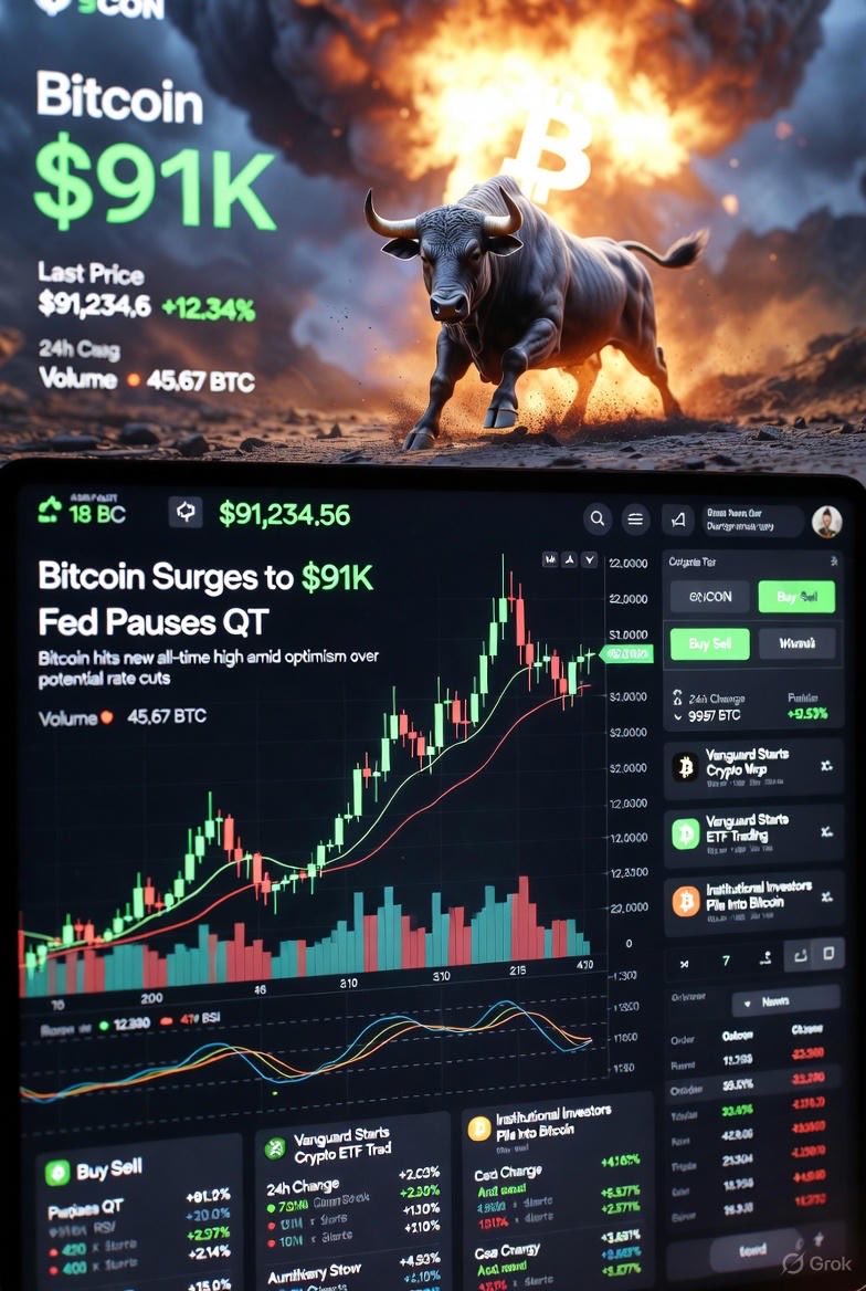 🚀 BTC just blasted to $91K after $160B poured into crypto in 24h

The Fed QT halt has finally unleashed liquidity! LETS GO!!!

Classic rebound from $85K shakeout.

Who is going long BTC to $100K with me?

#Bitcoin #CryptoPump #BTC