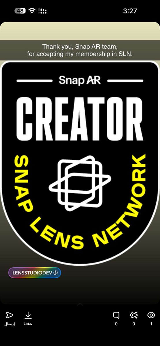 ysyseff's tweet photo. Thank you, Snap AR team, for accepting my membership in SLN. 🎉#SnapLensNetwork
@LensStudioDev @SnapAR https://t.co/7vR7RtNiHV
