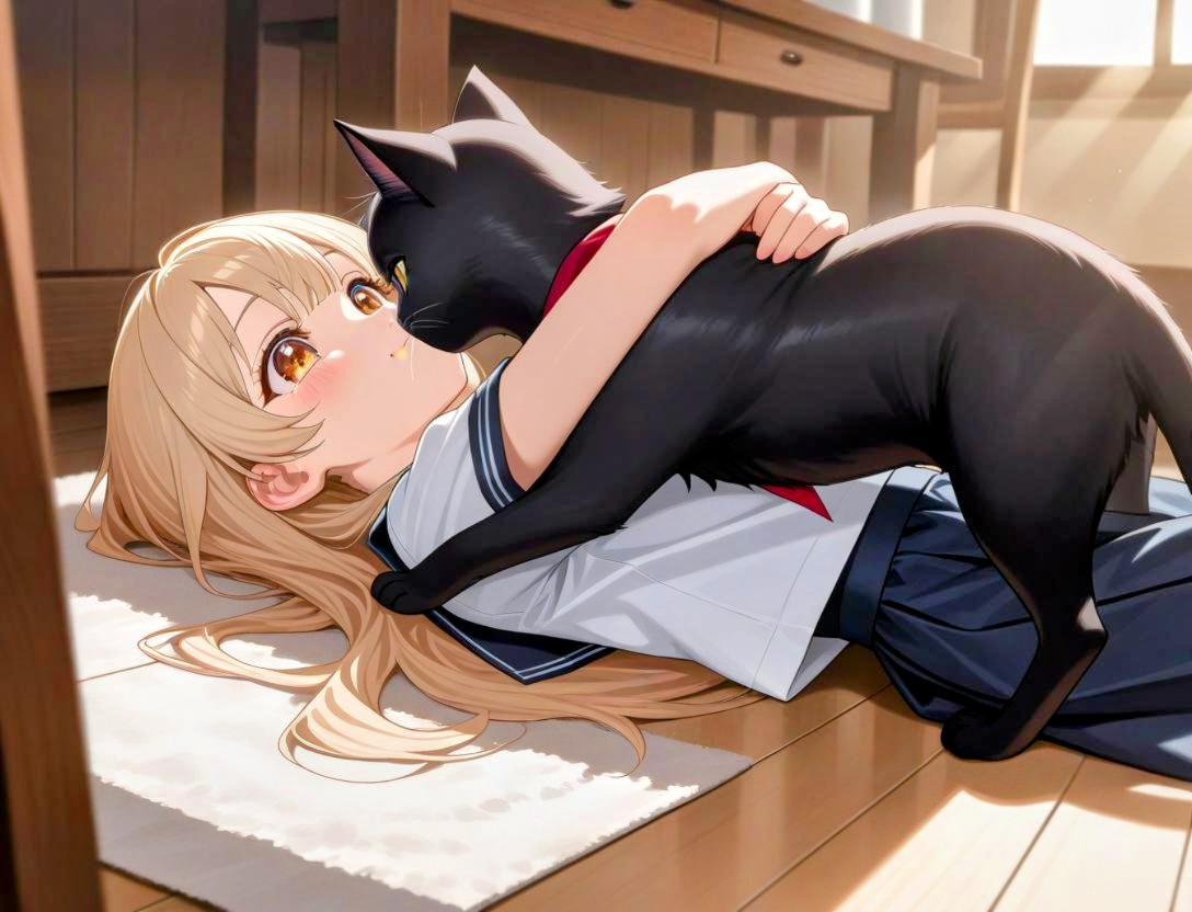 Q45129Kazumasan's tweet image. いやん！食べ物じゃないよ...
#AIgirl #AIにゃんこ