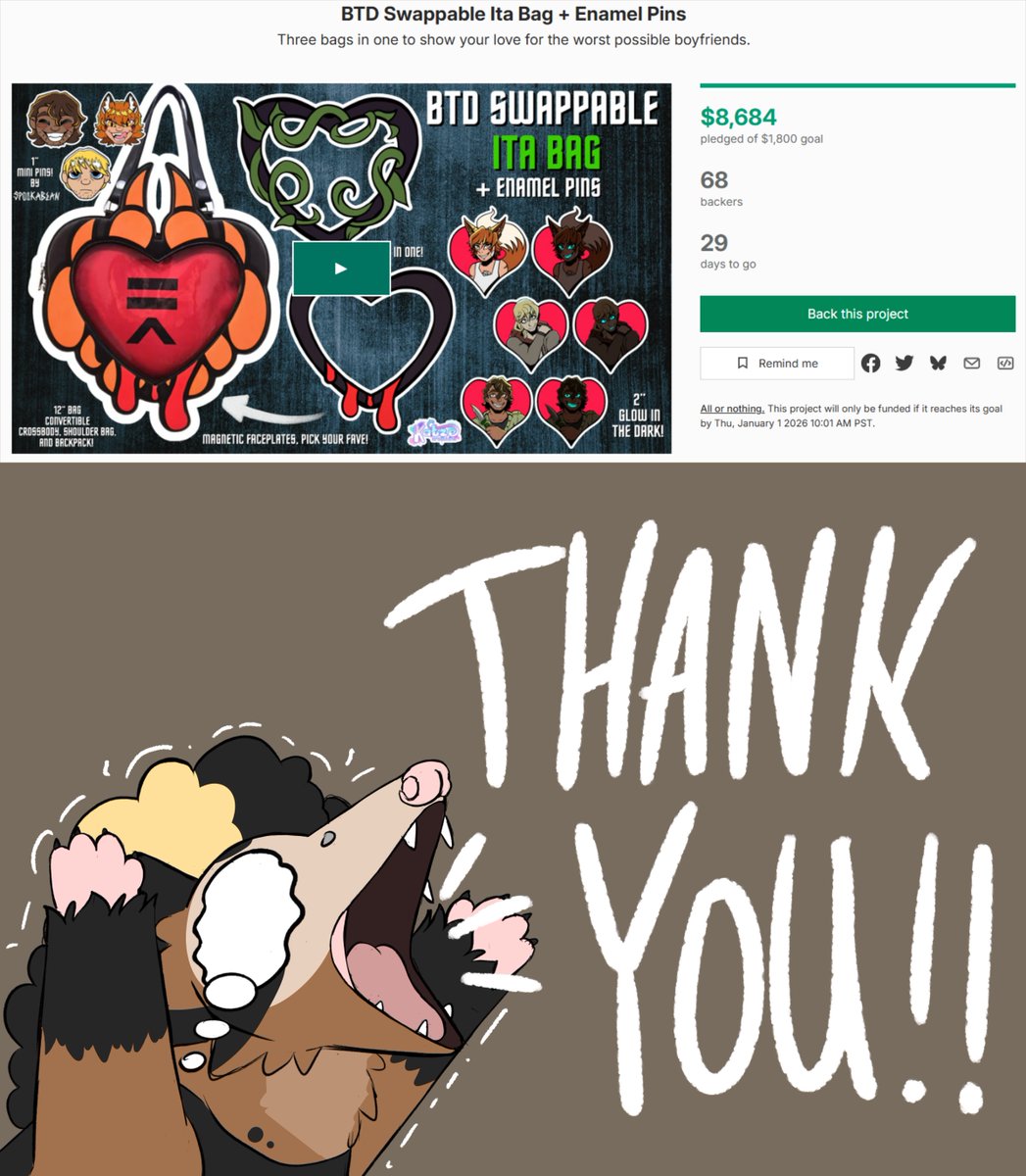 WE DID IT!!! Thank you all so much for blowing this Kickstarter out of the water!!!!

Y’all are wild in the BEST way <3