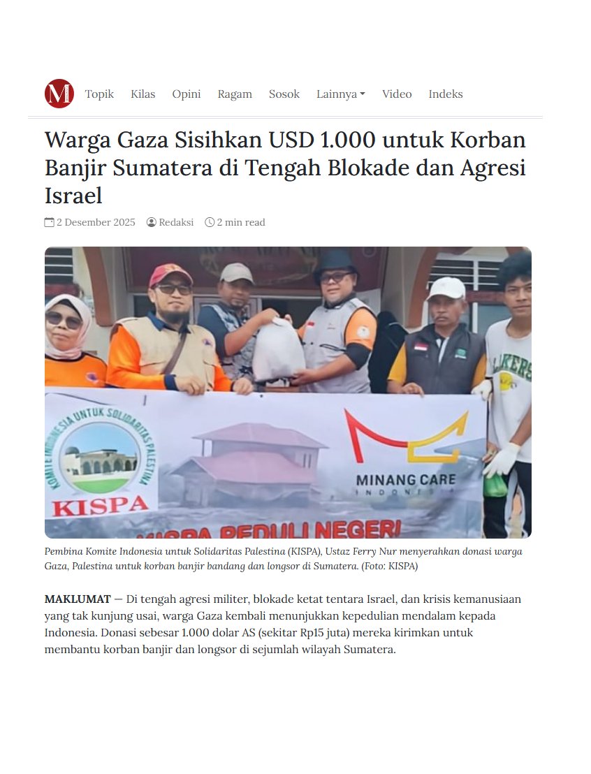 erlanishere's tweet image. Warga Gaza menyalurkan bantuan untuk korban banjir Sumatera.
Ya Allah 😭 di tengah reruntuhan dan bom Zionis mereka masih bisa kirim bantuan untuk kita. 😭