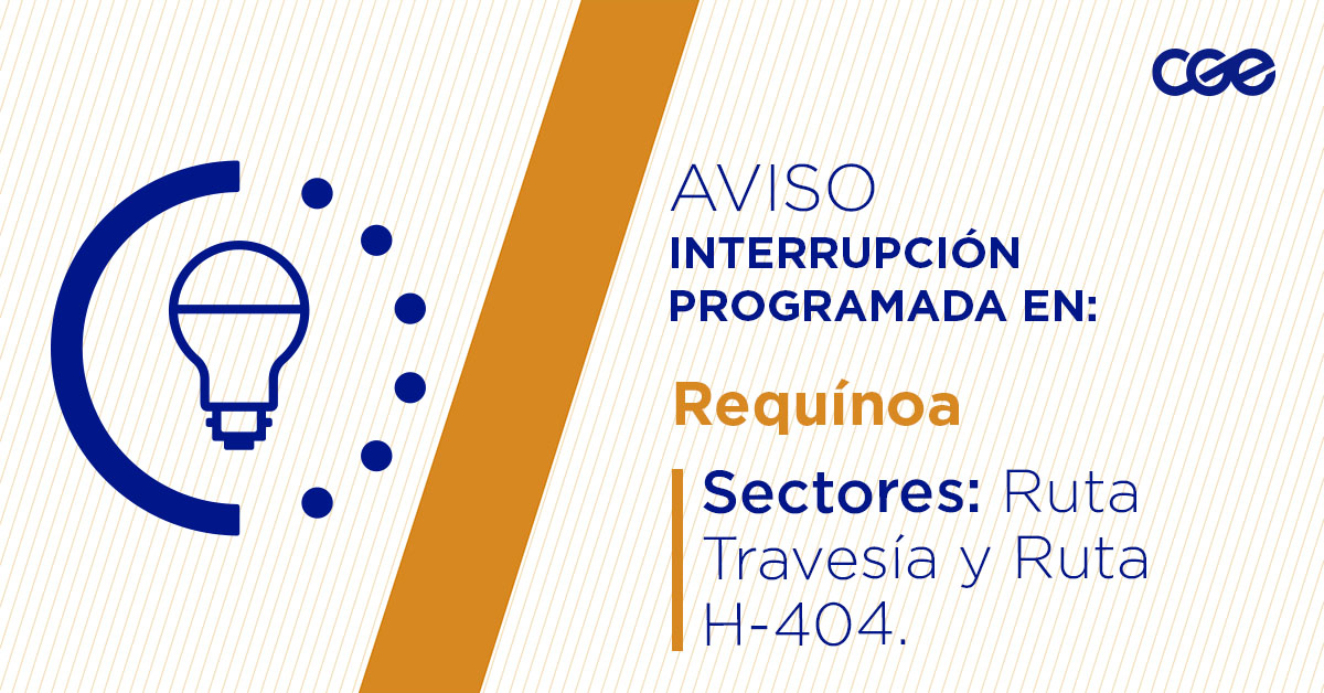 CGE_Clientes's tweet image. Para mejorar la calidad del suministro de nuestros clientes de #Requínoa, este miércoles, entre 10:00 y 16:00 horas, se realizará una #InterrupciónProgramada (sectores en la imagen 👇) debido a trabajos de mejoras. Recuerda desconectar tus artefactos 🔌
