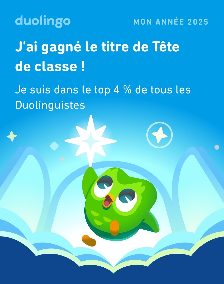 Regarde tout ce que j'ai appris avec Duolingo en 2025 ! Et toi, ça donne quoi ? #Duolingo365