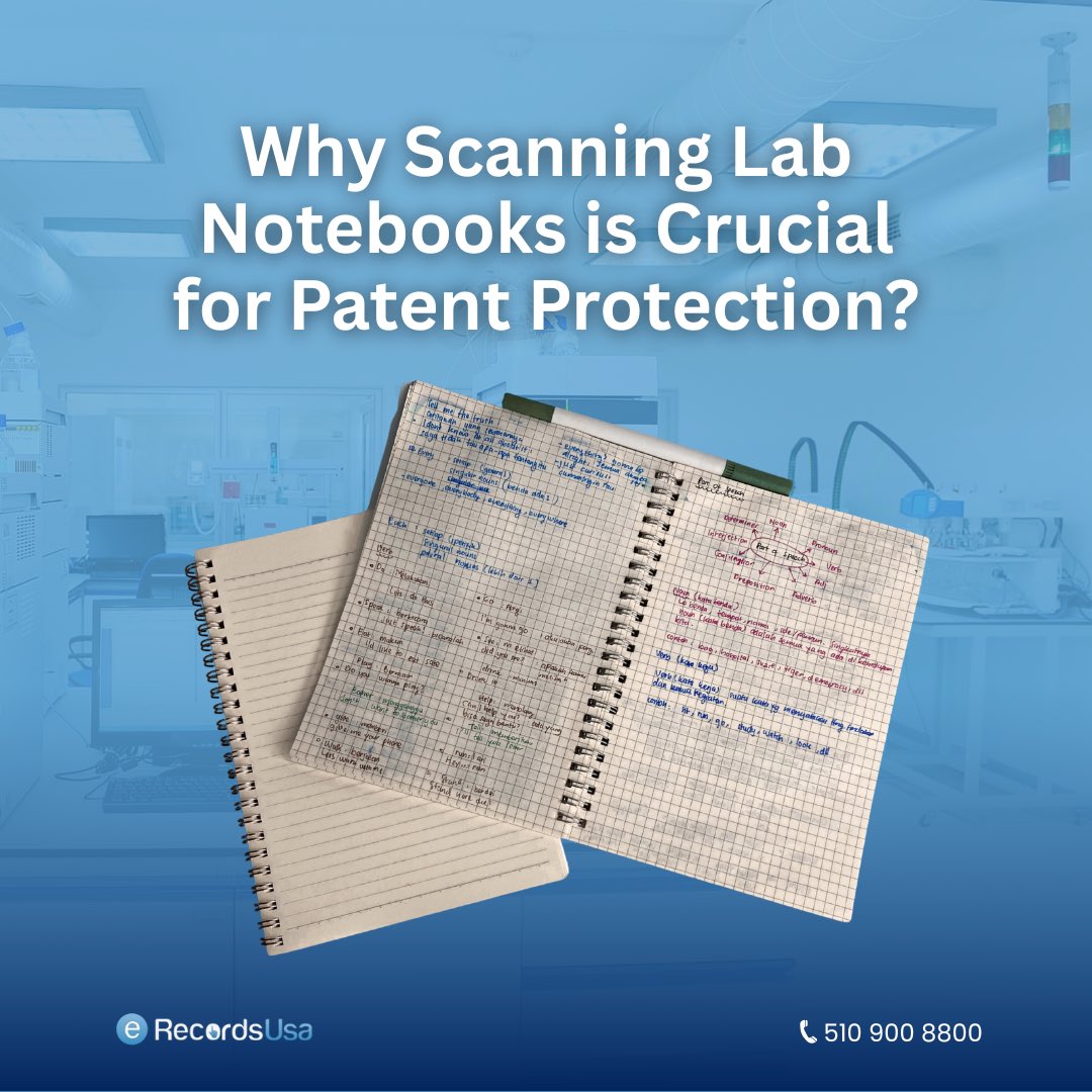 eRecordsUSA's tweet image. Why Scanning Lab Notebooks Is Crucial for Patent Protection? 🔬

Discover more here: 
erecordsusa.com/lab-notebook-s…

🌐 eRecordsUSA.com
📧 hello@eRecordsUSA.com
📞 510 900 8800

#Laboratory #STEM  #digitization #laboratorylife #sfbayarea #bayareabusiness #bayarea