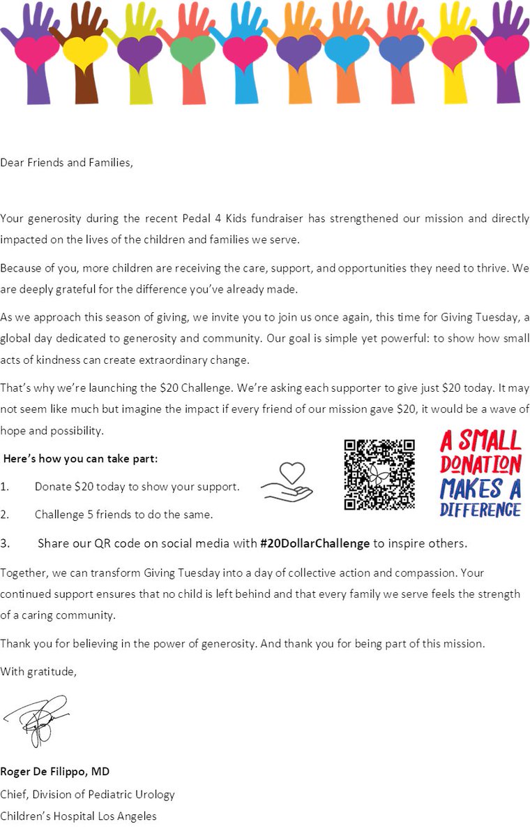 CHLAUrology's tweet photo. #20DollarChallenge #GiveTuesday #CHLAUrology https://t.co/1NmtdDGYBu
