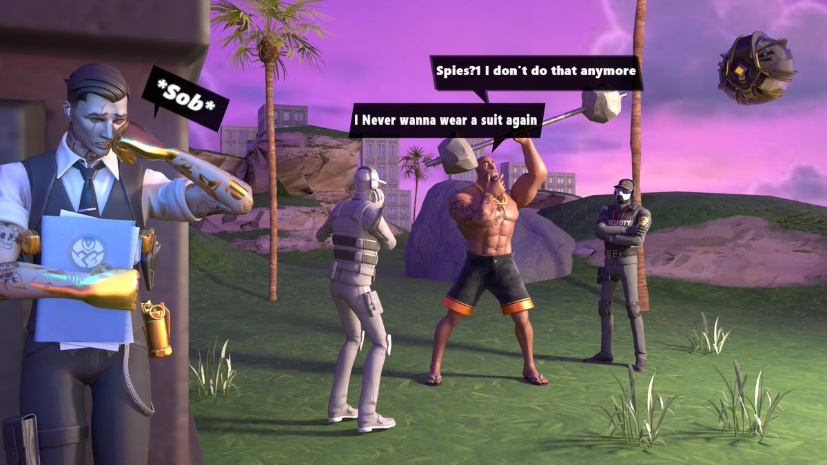 RowtheClassy's tweet photo. "Sad anime heartbreak moment" -Skye describing Brutus leaving to become his own Man, not needing Midas anymore

(He may or may have not cried, Skye isn't an accurate narrator sometimes)

(Based off in game Boss dialogue from Beach Brutus)

#Fortnite #FortniteFanArt #Midas #Brutus #FortnitePacificBreak