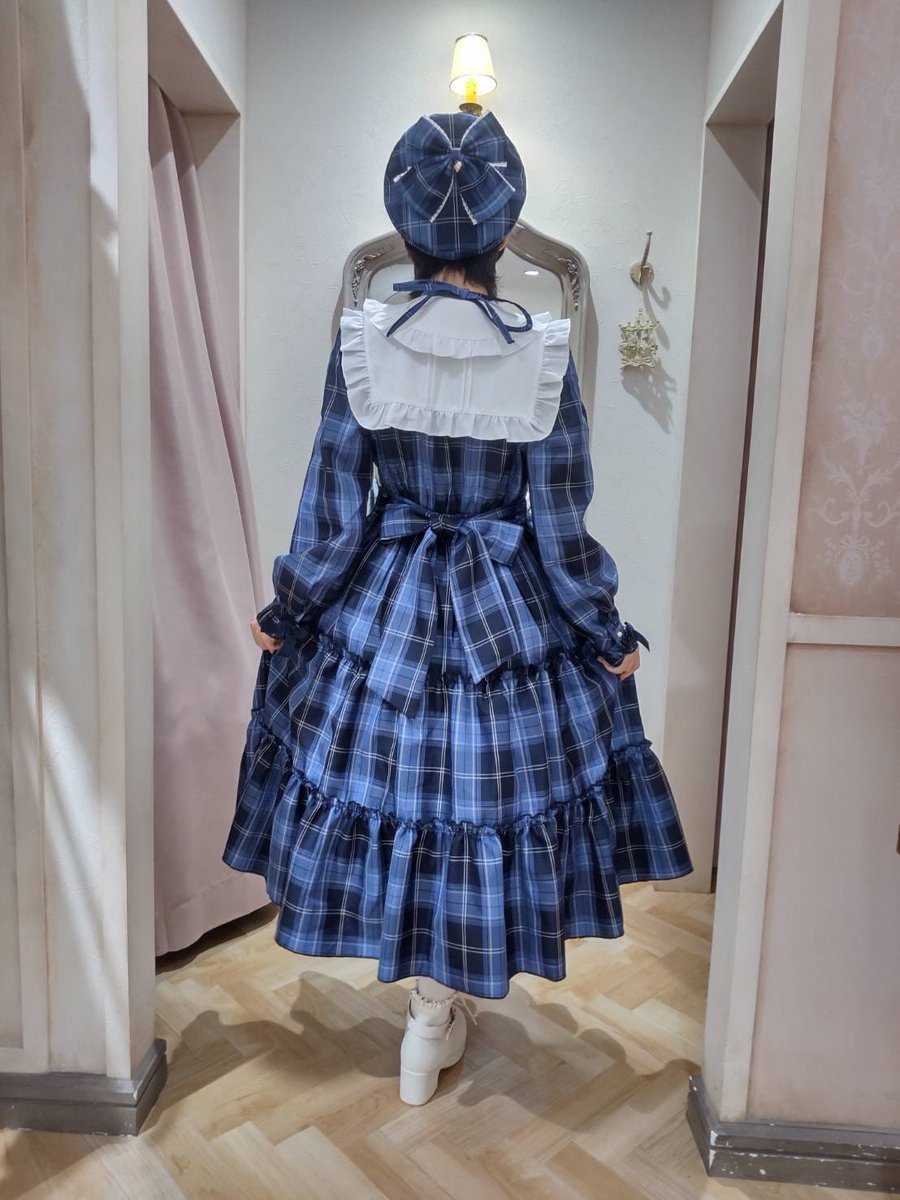 ꫛꫀꪝ Dolly Holidayチェックティアードワンピース(ロング丈