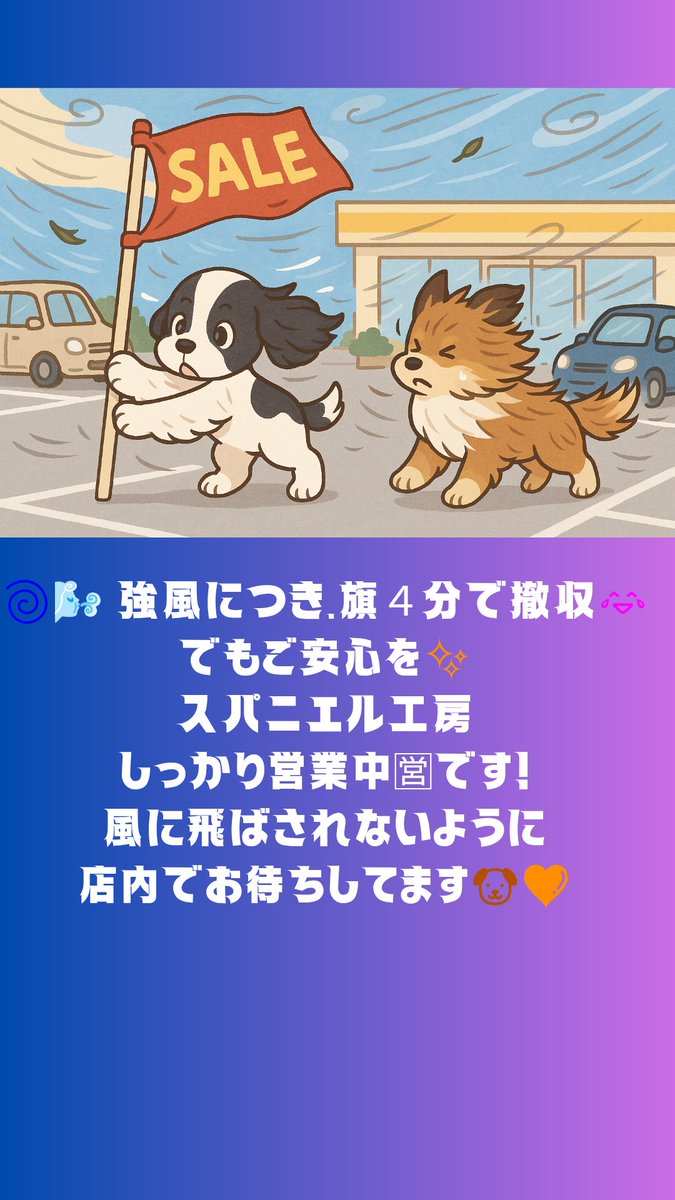 とんでもない藤田風が吹いていますので🫠🌀 旗を収納しました😫 でも