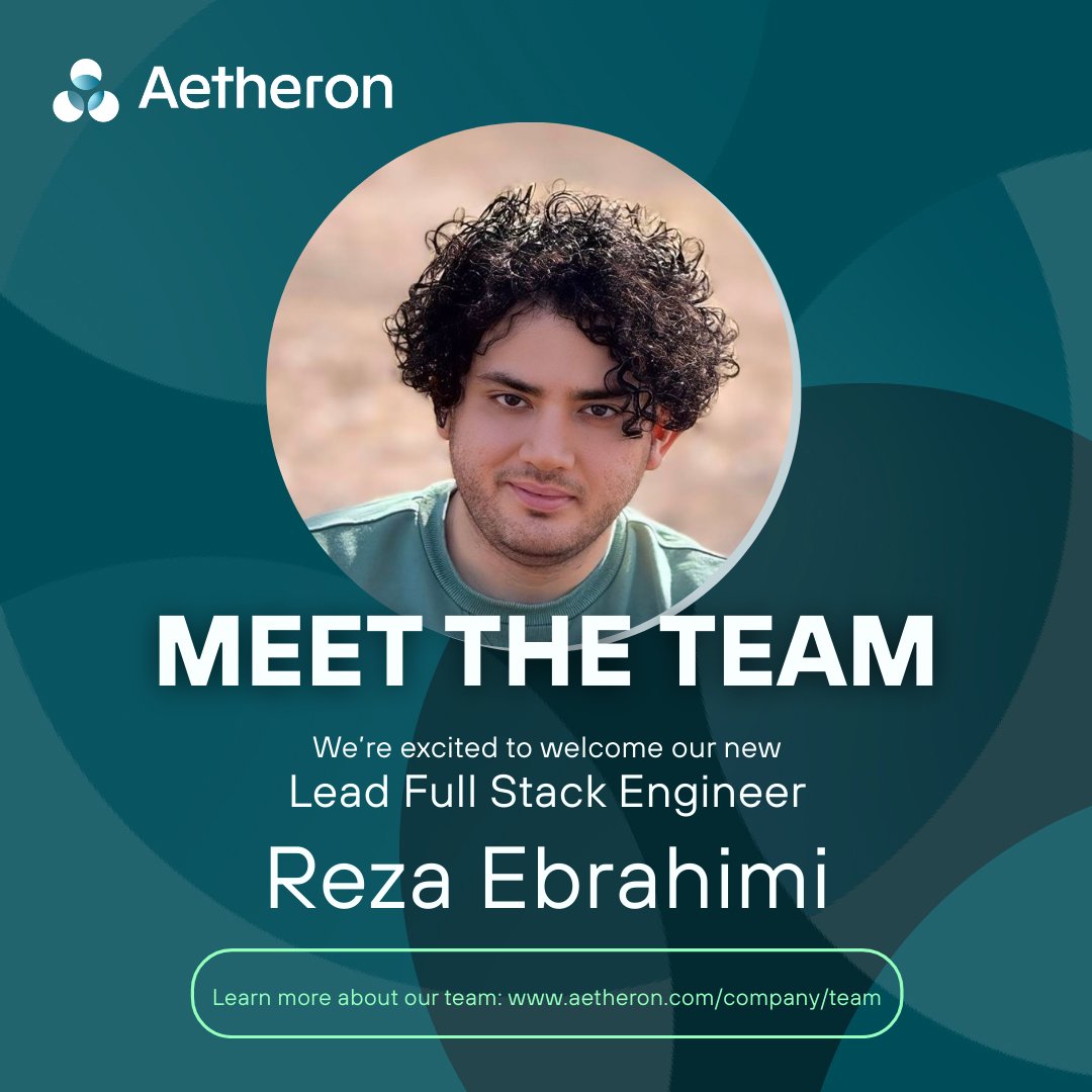 Aetheronhq's tweet image. We’re pleased to welcome Reza Ebrahimi to Aetheron as our new Lead Full Stack Engineer.

Reza is an AWS Certified Solutions Architect and full-stack engineer with ten years of experience building cloud-native platforms on AWS. He specialises in TypeScript, Node.js and React, with…