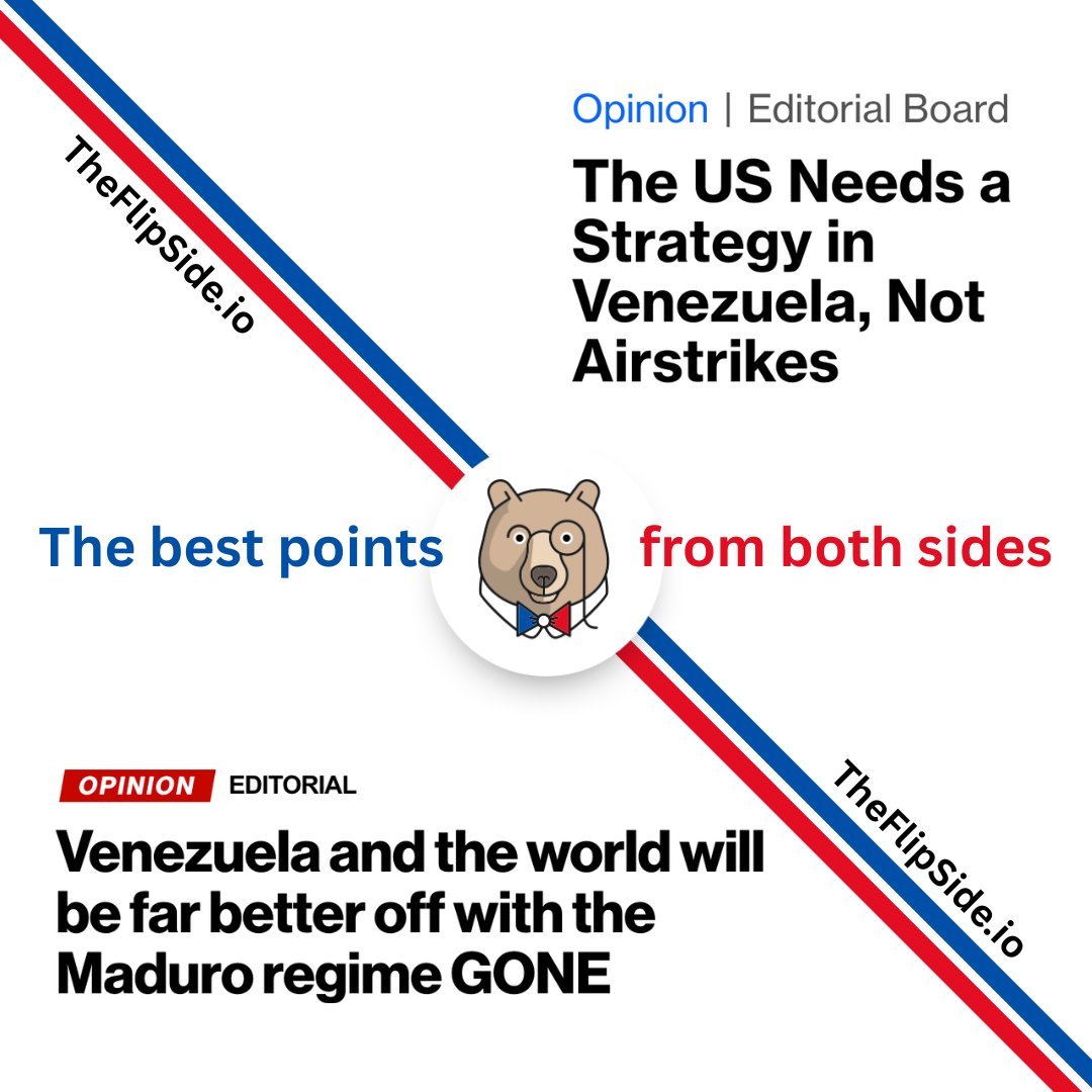 We're covering President Trump's attempts to oust Maduro and the Sept 2nd boat strikes tomorrow. Get the best points from both sides: theflipside.io