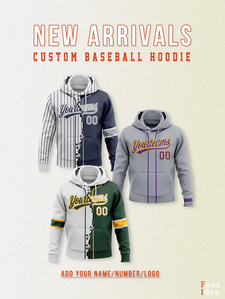 fansidea's tweet photo. ⚾️ New In!⚡
Our custom baseball hoodies are here! Perfect for showing team spirit on and off the field. Soft, comfy, and fully customizable with your team name, logo, or number.

Gear up your squad and stay game-ready!
👉https://t.co/Ahtq0jY7VF

#CustomGear #TeamSpirit #Fansidea https://t.co/lskf6yYCqK