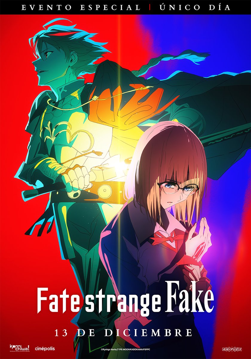 KonnichiwaFest's tweet image. ¡Prepárate para disfrutar los primeros cuatro episodios de #FateStrangeFake el próximo 13 de Diciembre en la pantalla grande! 🗡️🏆✨ 

¡Tendremos sorpresas para los asistentes, ÚNICA FECHA!