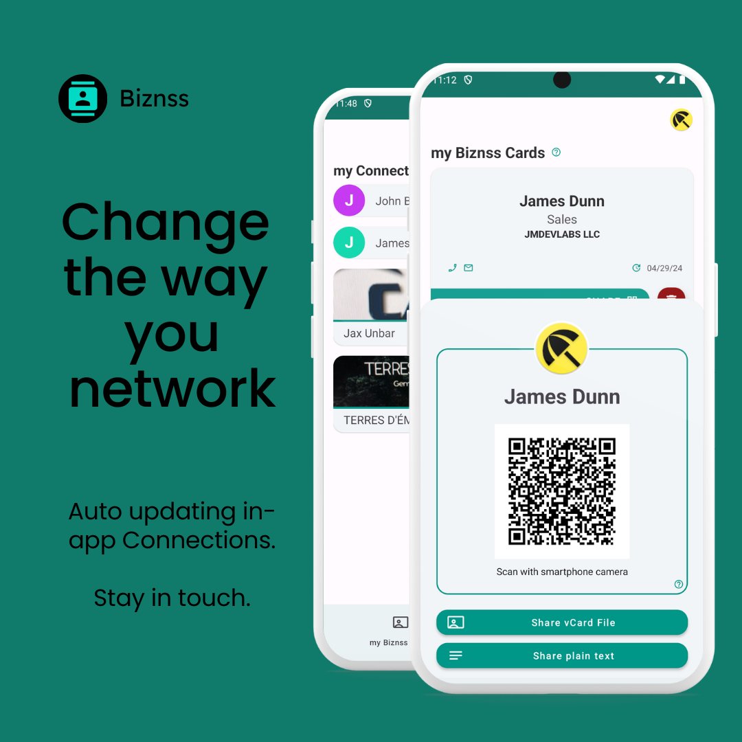 jmdevlabs's tweet image. Stay unforgettable with a Biznss digital business card. biznss.app #Business #Entrepreneur #Professional #Networking #Brand #Marketing #Technology #Contacts