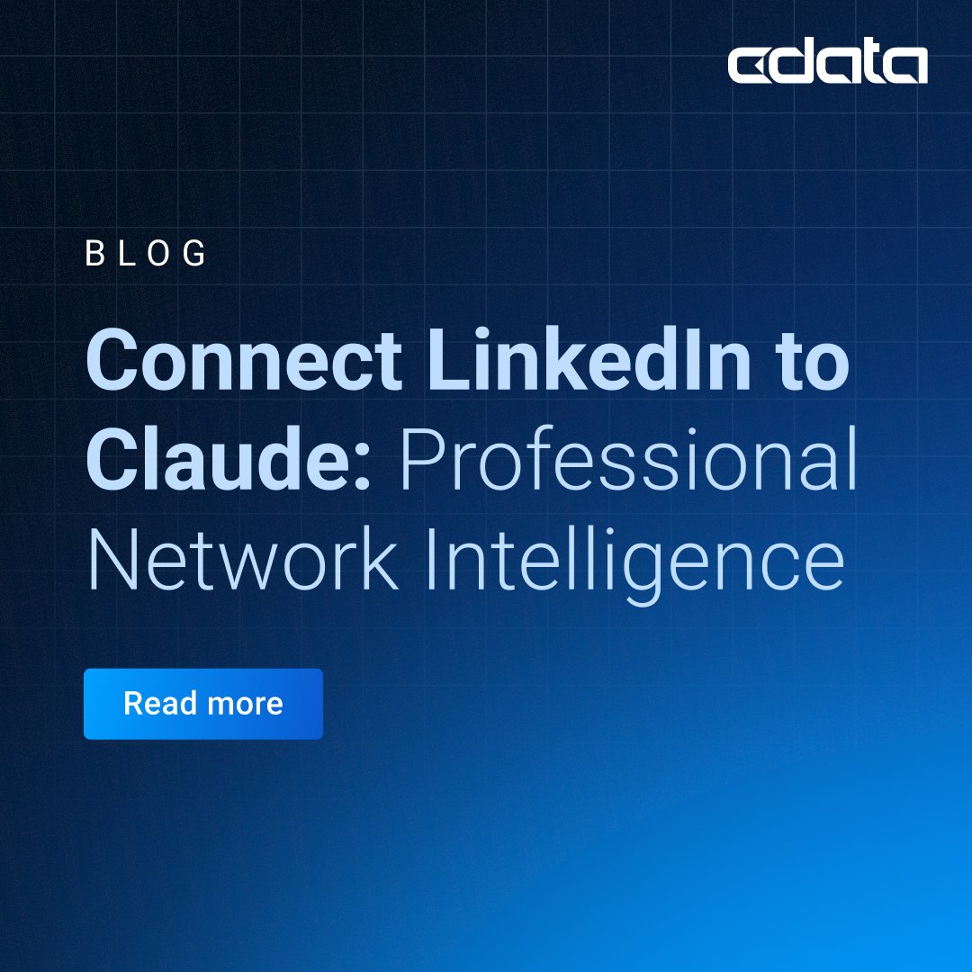 DayalBipin's tweet image. 💭 Imagine chatting with your @LinkedIn company data like it’s a teammate. That’s what happens when you add @CDataSoftware Connect AI to @ClaudeAI: bit.ly/3JEe0PV  
 
🤔 Ask “Which posts drove new followers?” and get answers instantly.