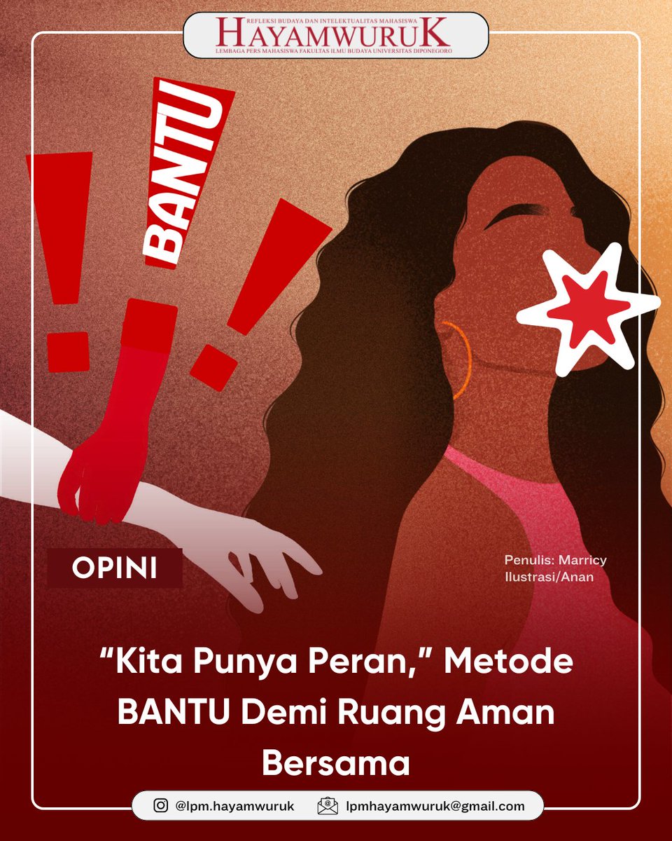 "Kita Punya Peran,” Metode BANTU Demi Ruang Aman Bersama

Selengkapnya di: lpmhayamwuruk.org/2025/11/kita-p…

#Hayamwuruk2025 #RefleksiBudayadanIntelektualitasMahasiswa