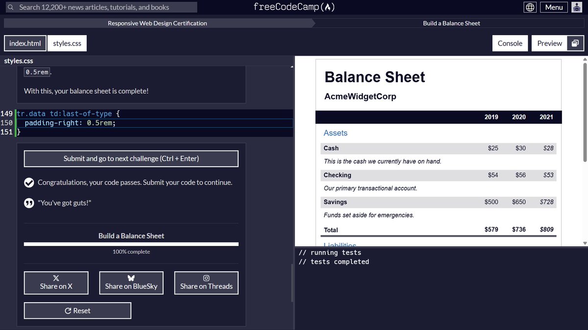 jjmginon's tweet image. I have completed Build a Balance Sheet #freecodecamp
 freecodecamp.org/learn/responsi…