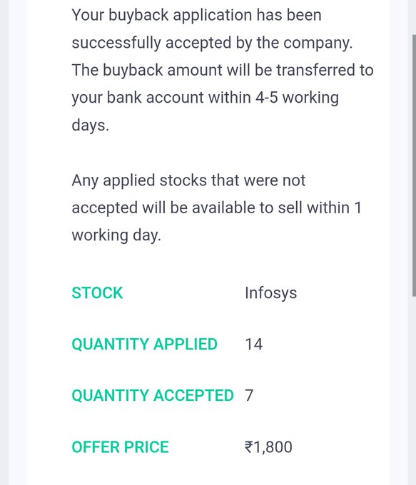 minnie_driverr's tweet image. #infosysbuyback 
50% gone in Buyback 👌🔥

Did you checked the notification? 

Infosys Buyback ✅

#infosys #StockMarket #BuyBack