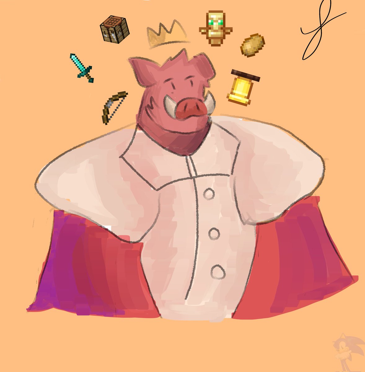 JonathanMe5635's tweet image. Brush Experiment #3 - Its the legend again! #technoblade