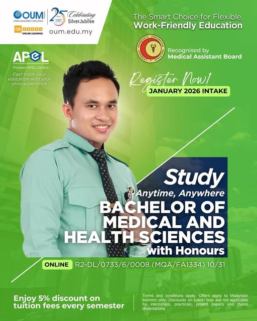 ManjungOum's tweet image. Pursue BMHS, and boost your knowledge while you inspire others.

📷 Experience Open, Flexible and Distance Learning
📷 Save 5% on tuition fees every semester. (Online Mode)
📷 Alumni get 5% discount for overall fee
📷 Classes on weekends / after working hours