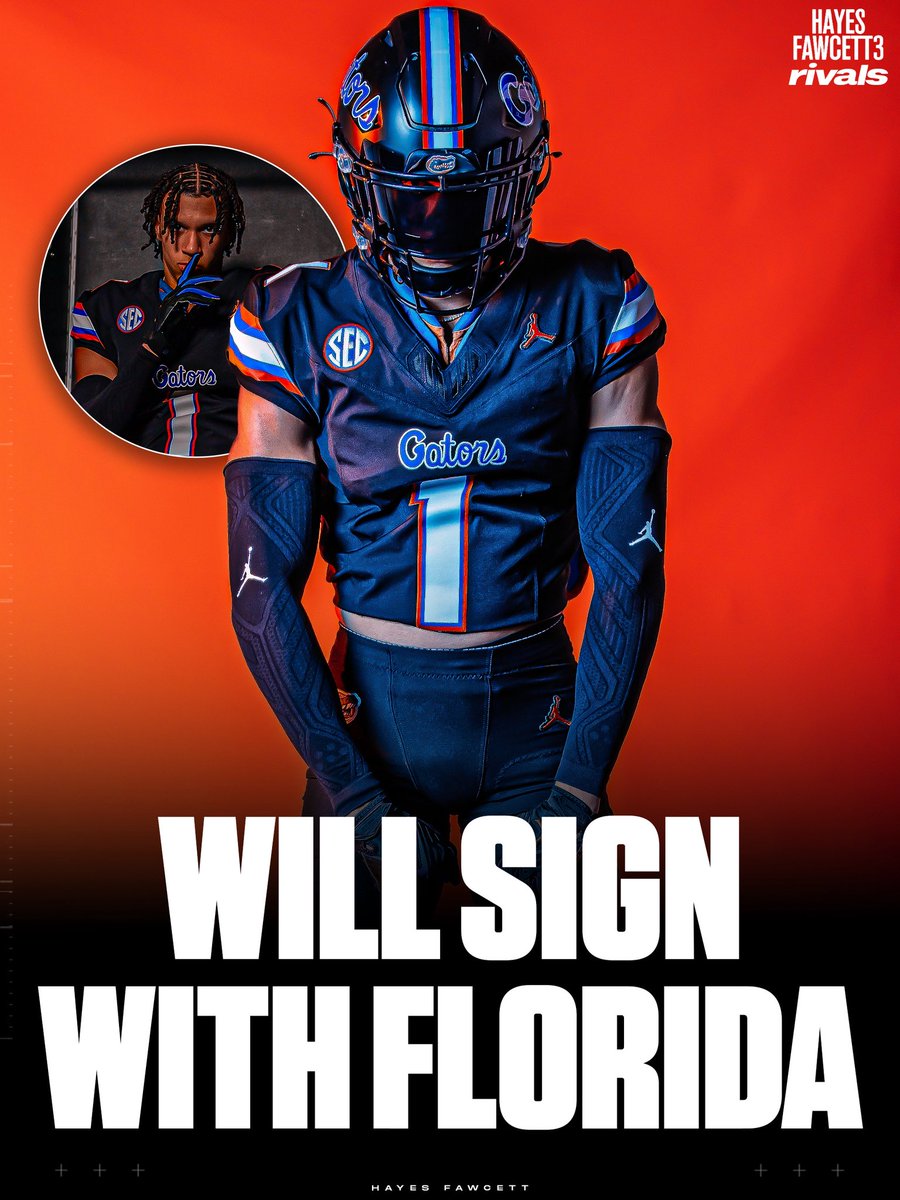 Hayesfawcett3's tweet photo. NEWS: Four-Star CB CJ Bronaugh is locked in with Florida and will sign with the Gators tomorrow, he tells me for @rivals  “Choosing Florida just felt right. I can’t wait to be a part of this new journey. Go Gators!”  https://t.co/dxoKXq8YM9 https://t.co/VuQmz26j2n