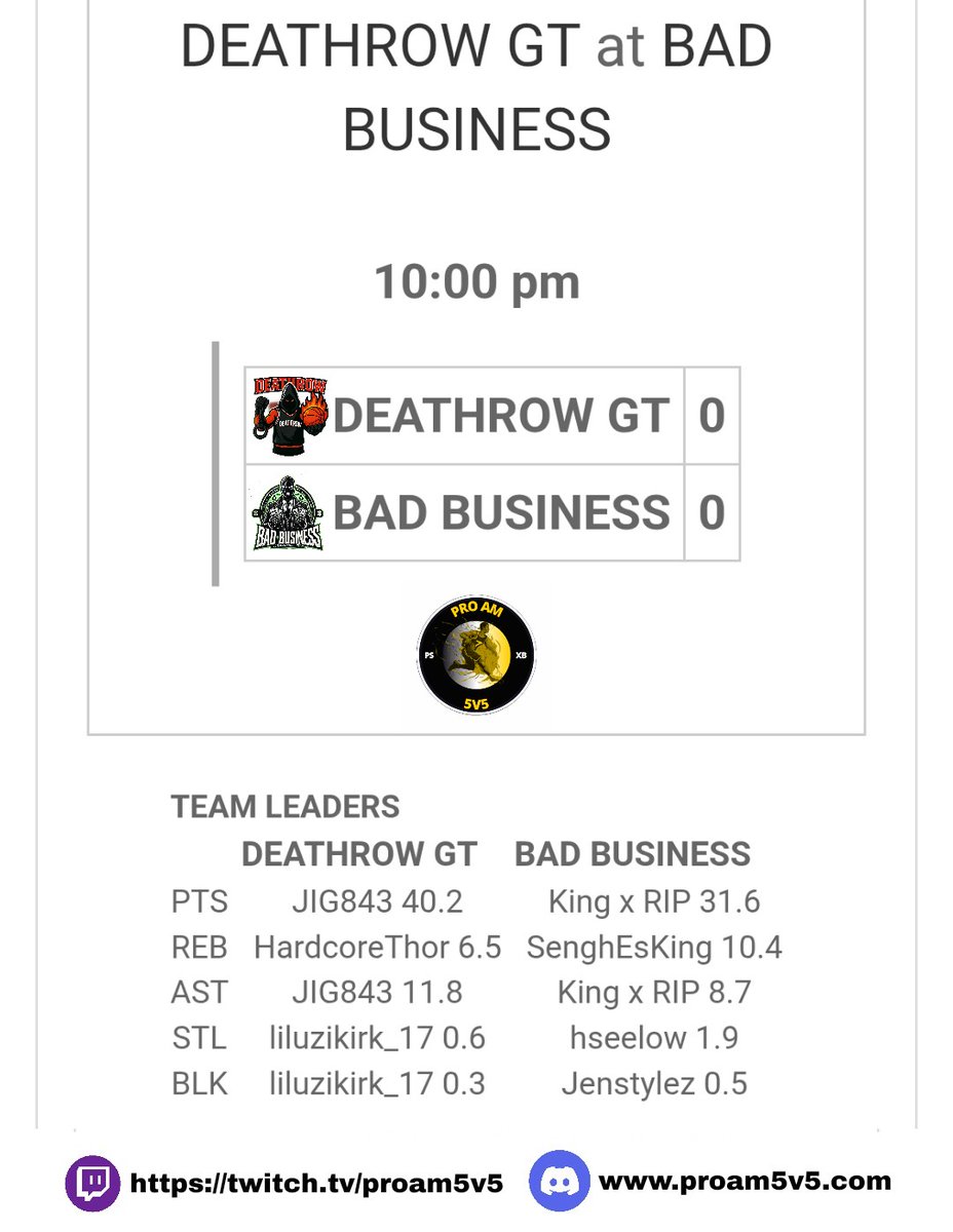 PROAM5V5's tweet image. PRO LEAGUE 

GAME OF THE NIGHT 🌙 

Catch the action in the 📺-5v5-tv channel on Discord.

Not in the server?
No worries...watch live on Twitch:
twitch.tv/proam5v5