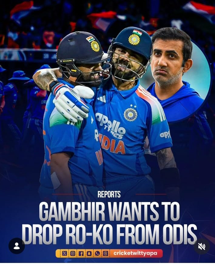 अगर खबरें सच हैं कि रोहित–विराट जैसे दो धुरंधरों को वनडे से बाहर करने की सोच चल रही है…
तो फिर साफ़ है — भारतीय क्रिकेट में समझ नहीं, सिर्फ़ प्रयोगों की आग लगी हुई है!

जो खिलाड़ी फिट भी हैं, फॉर्म में भी हैं और बड़े मैच के असली हीरो भी —
उन्हीं को हटाने की बातें?
ये चयन नहीं,