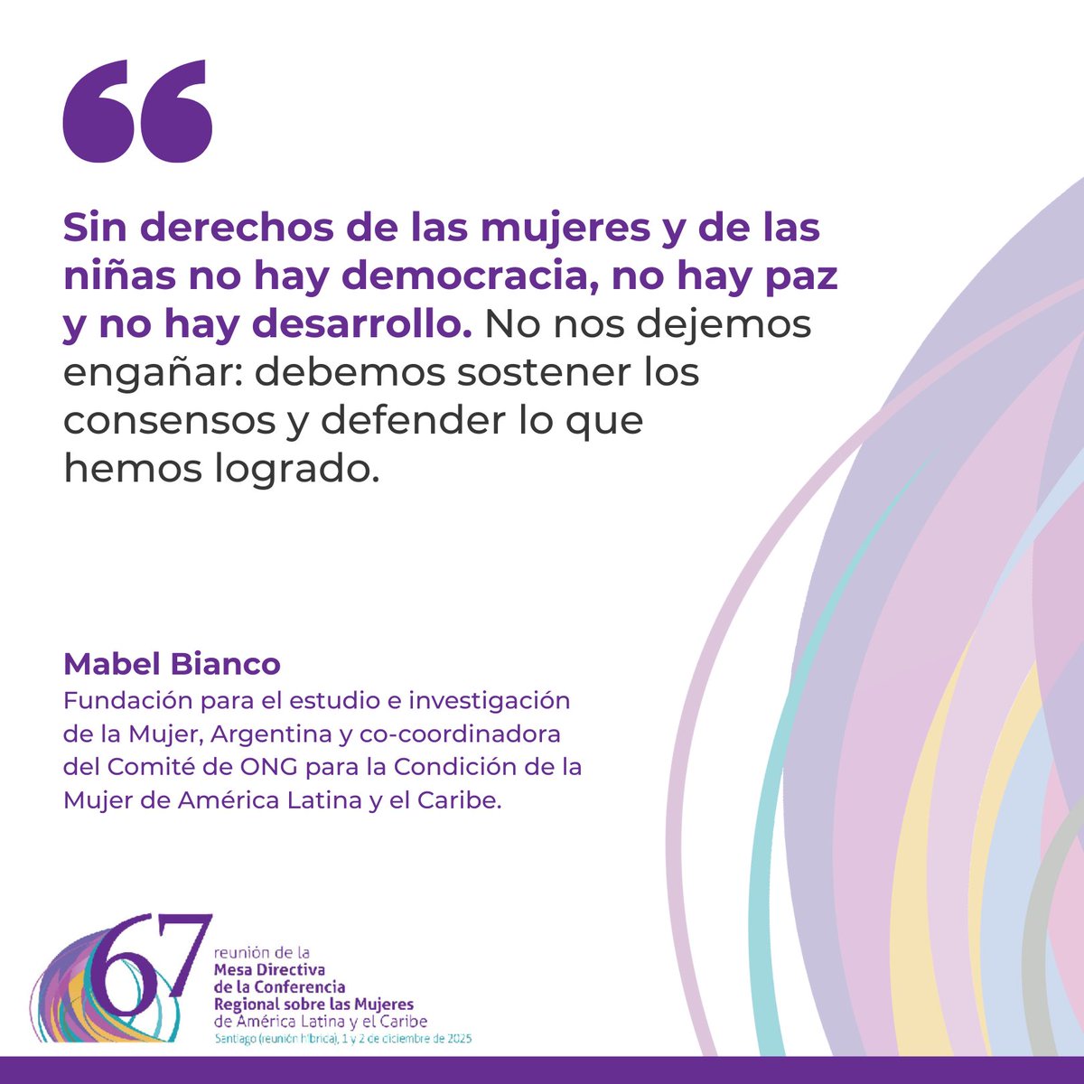 ONUMujeres's tweet image. 💬 @mabelbianco durante la sesión especial de consulta regional previa a #CSW70: Motores del Cambio para el Acceso a la Justicia de la 67ª Reunión de la Mesa Directiva de la Conferencia Regional sobre las Mujeres de #ALC. #SociedadDelCuidado #IgualdadDeGénero