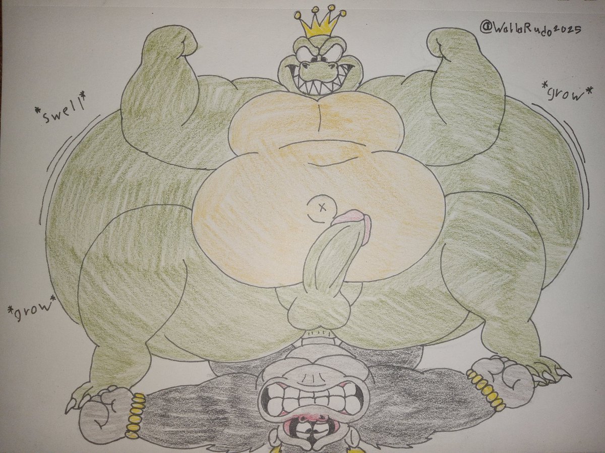 commission for <a href="/Dagon81737071/">Dagon</a> 

King K rool milking DK dry, draing his bananza pawers, making his ass even more bigger