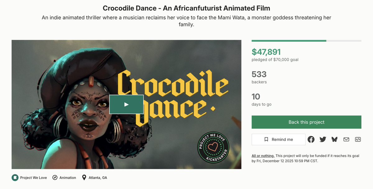 a really promising cool indie film that's live on Kickstarter with 10 days to go :)