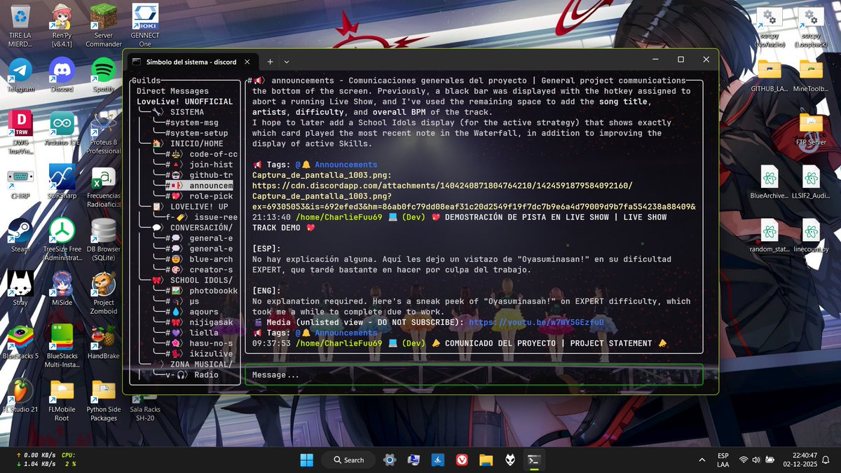 Un Discord que corre en el terminal. Como es solo texto, está de mil maravillas para no desconcentrarse (cuando se requiere).

El repositorio (por si lo quieren usar:
github.com/ayn2op/discordo