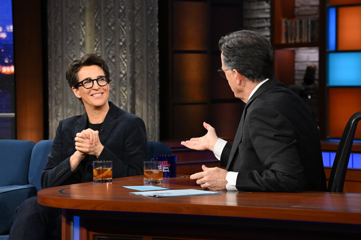 TONIGHT: Rachel @Maddow joins <a href="/colbertlateshow/">The Late Show</a> to discuss her new MS NOW podcast "Burn Order" and why she turns to history to make sense of the present. 

Plus, Rachel teaches Stephen how to make a proper Manhattan. 

Tune in tonight at 11:35pm ET on <a href="/CBS/">CBS</a>.