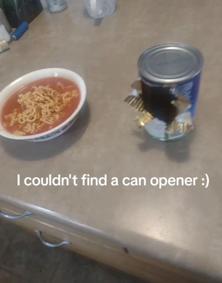 Somebody stole my can opener. .