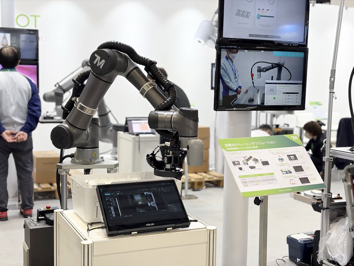 techmanrobot's tweet image. Kicking off #iREX2025 with the TM Auto AI Training Solution! It cuts setup costs by 90% and lets the TM AI Cobot learn and adapt on its own—fast, smart, and effortless.
👣 See it up close at East Hall 7, E7-32.
#Tokyo #Robot #Robotics #TM #TMAICOBOT #TechmanRobot10Years