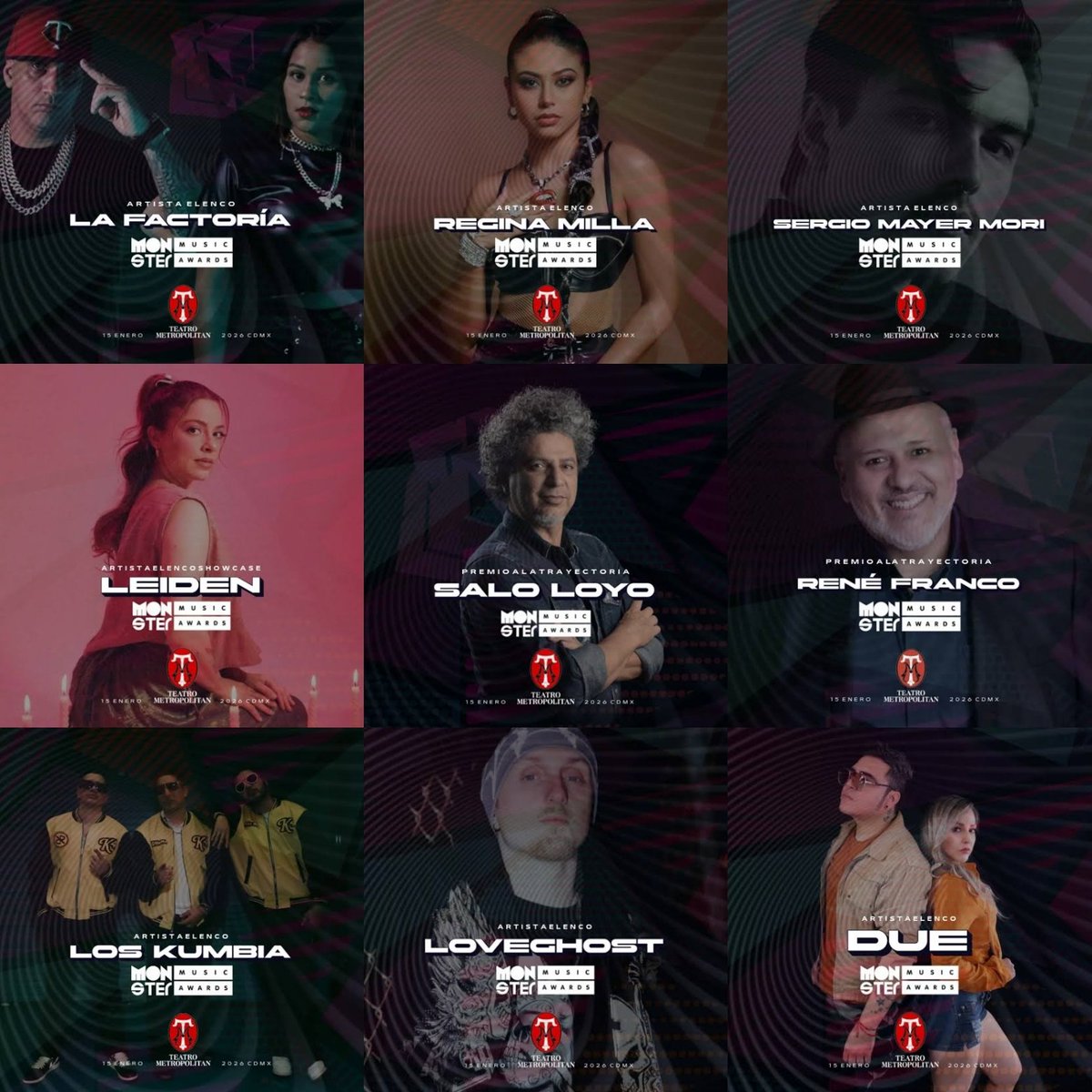 Los #MonsterMusicAwards están cada vez más cerca y aquí te dejamos a algunos de los invitados de este gran evento, el cual se llevará a cabo el 15 de enero en el #TeatroMetropolitan 

  #omentertainmentv #prensamonster #rumboalosmonster #teatrometropolitan #cdmx