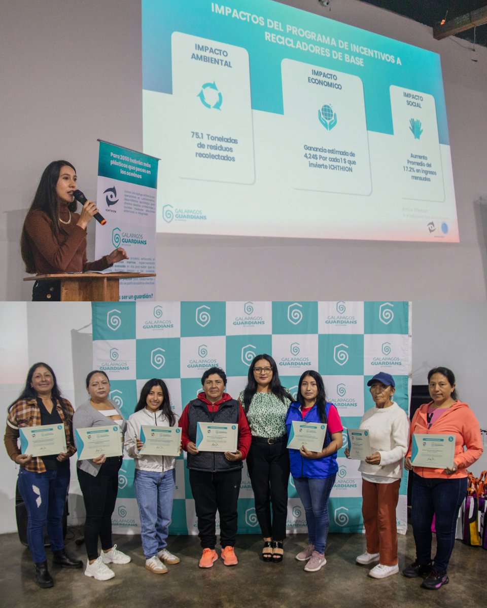 ichthion's tweet image. Honramos con un agasajo especial a las personas recicladoras de base de nuestro programa de incentivos de Galápagos Guardians.

Este incentivo beneficia a 7 asociaciones y 113 recicladores de @RenarecEcuador. ♻️💙 

Gracias a @grupoaje, 360 Corp y Bolonia Ecuador por su apoyo.